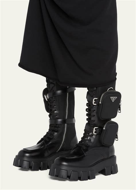 prada monolith combat boots.